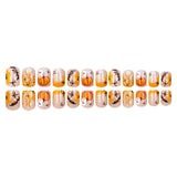 24pcs/Set Gradient Pumpkin Ghost Press On Nails