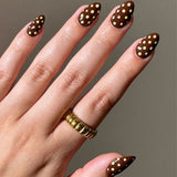 24pcs/Set Brown Polka Dots Press-On Nails