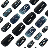 24pcs/Set Moon & Stars Night Sky Press-On Nails