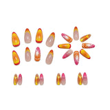 24pcs/Set 3D Orange & Pink Gradient Fruit Press-On Nails