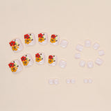 24pcs/Set Colorful Summer Floral Press On Toe Nails