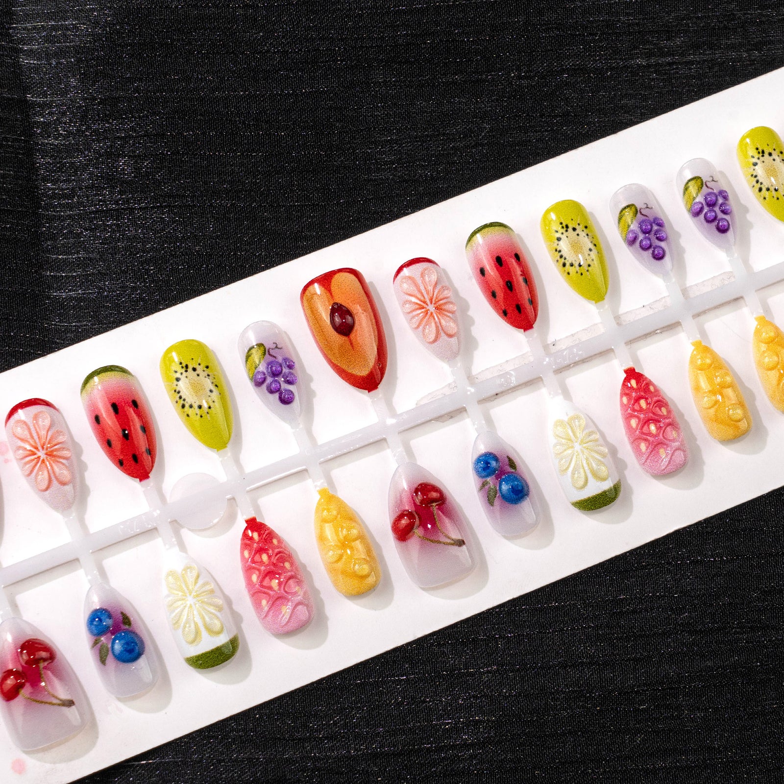 30pcs/Set 3D Cherry & Strawberry Press-On Nails