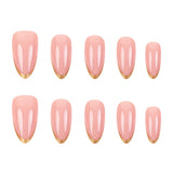 24pcs/Set Gold French Tips Press-On Nails