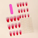 24pcs/Set Hot Pink Gradient Glitter Cat Eye Press-On Nails