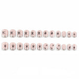 24pcs/Set Silver Glitter French Snowflakes Press On Nails