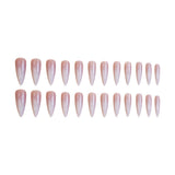 24pcs/Set White Ombre Long Press-On Nails