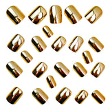 24pcs/Set Gold Chrome Press-On Nails