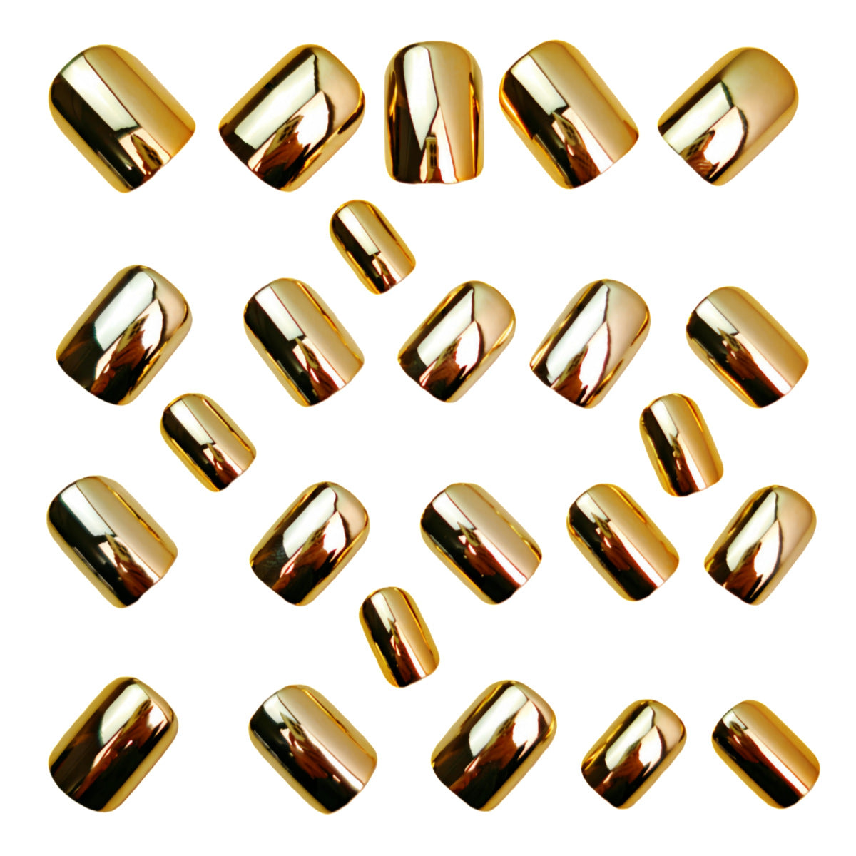 24pcs/Set Gold Chrome Press-On Nails
