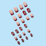 24pcs/Set Red French Tips Press-On Nails