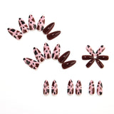 24pcs/Set Chocolate Brown Leopard Print Press On Nails