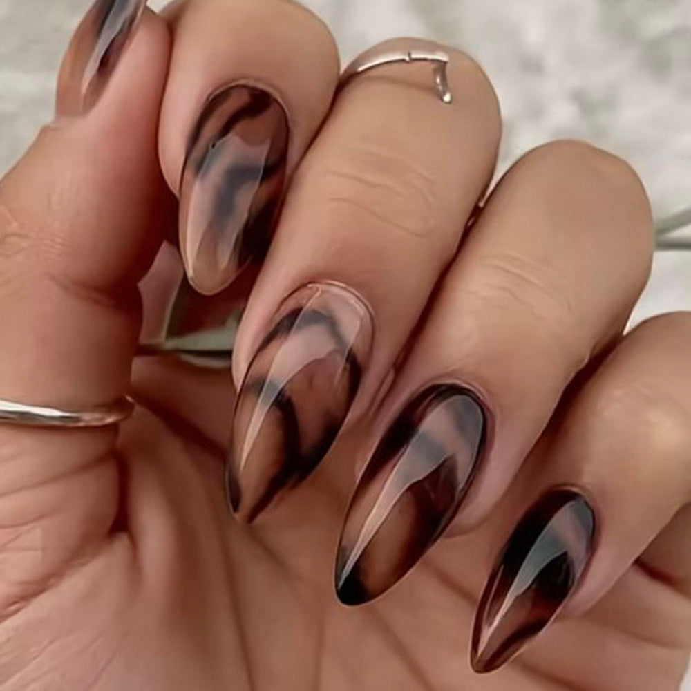 24pcs/Set Brown Ombre Press On Nails