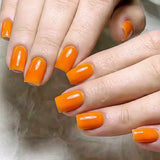 24pcs/Set Bright Orange Press-On Nails