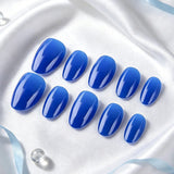 24pcs/Set Solid Klein Blue Press-On Nails