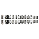 24pcs/Set Black & White Ghost Spider Web Press On Toe Nails