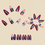 24pcs/Set Red Ombre Spider Press On Nails