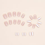 24pcs/Set Glitter Pearl Press-On Nails