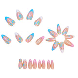 24pcs/Set Color Block French Daisy Nails