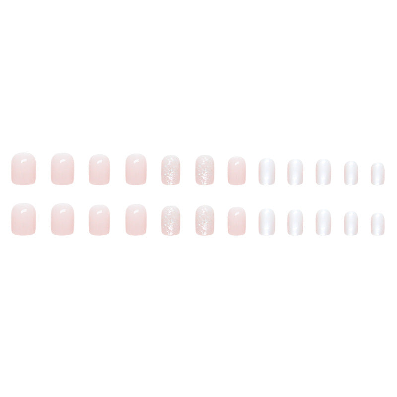 24pcs/Set Glitter Pearl Press-On Nails
