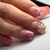 24pcs/Set Minimalist Small Flower French Press On Nails