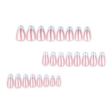 24pcs/Set White Chrome French Tip Press-On Nails