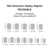 24pcs/Set Blue Cat Eye Stars Press-On Nails