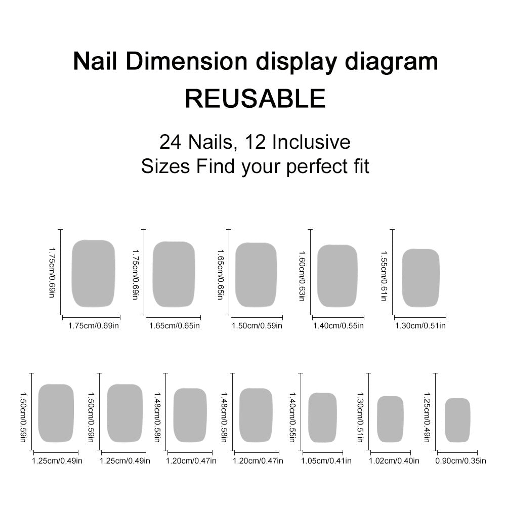 24pcs/Set Blue Cat Eye Stars Press-On Nails
