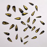 30pcs/Set Amber Cat Eye Cat Paw Press-On Nails