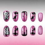 24pcs/Set Electric Shock Cat & Bat Press On Nails