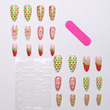 24pcs/Set Red Polka Dot Press-On Nails