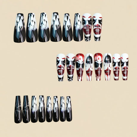 24pcs/Set Dark Skull Press-On Nails