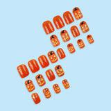 24pcs/Set 3D Pumpkin Face Press On Nails