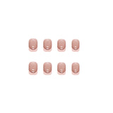 24pcs/Set Sheer Pink French Tips Press On Nails