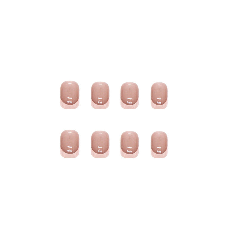 24pcs/Set Sheer Pink French Tips Press On Nails