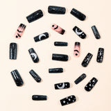 24pcs/Set Starry Night Moon & Bats Press-On Nails