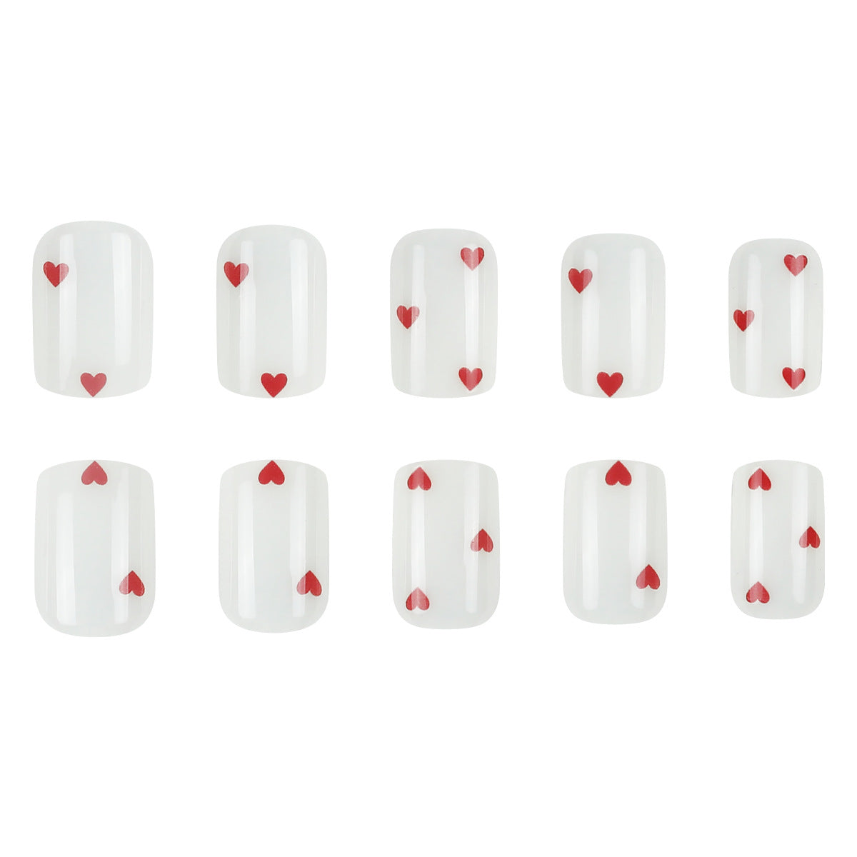 24pcs/Set Sweet Minimalist Hearts Press-On Nails