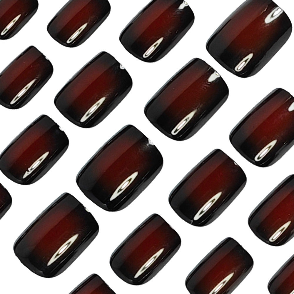 24pcs/Set Black to Red Ombre Press-On Nails