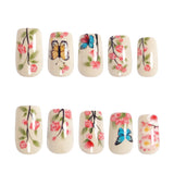 24pcs/Set Butterfly & Floral Press-On Nails