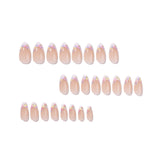 24pcs/Set Colorful Floral French Tipss Press-On Nails