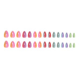 24pcs/Set Rainbow Ombre Press-On Nails