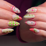 24pcs/Set Red Polka Dot Press-On Nails