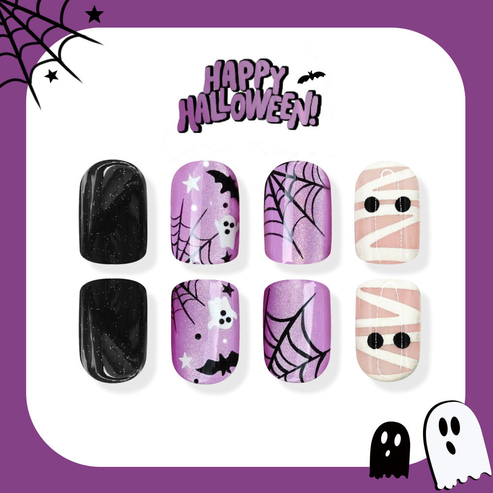 24pcs/Set Ghost, Bat & Mummy Press On Nails