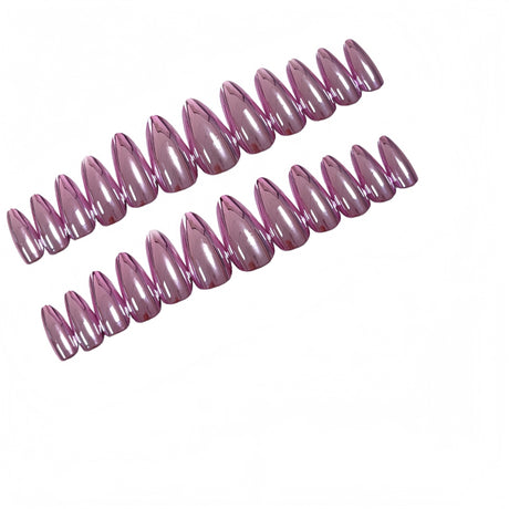 24pcs/Set Pink Chrome Press On Nails