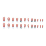 24pcs/Set Light Blue French Press-On Nails