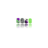 24pcs/Set Green & Purple Spiderweb Spiral Stripes Press On Nails