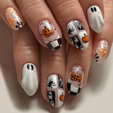 24pcs/Set 3D Ghosts & Pumpkins Press-On Nails