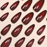 24pcs/Set Cherry Red Aura Press-On Nails