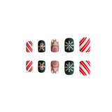 24pcs/Set Matte Snowflake & Gingerbread Man Press On Nails