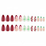 24pcs/Set 3D Candy Canes Press-On Nails