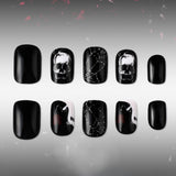 24pcs/Set Cracked Skull Press On Nails