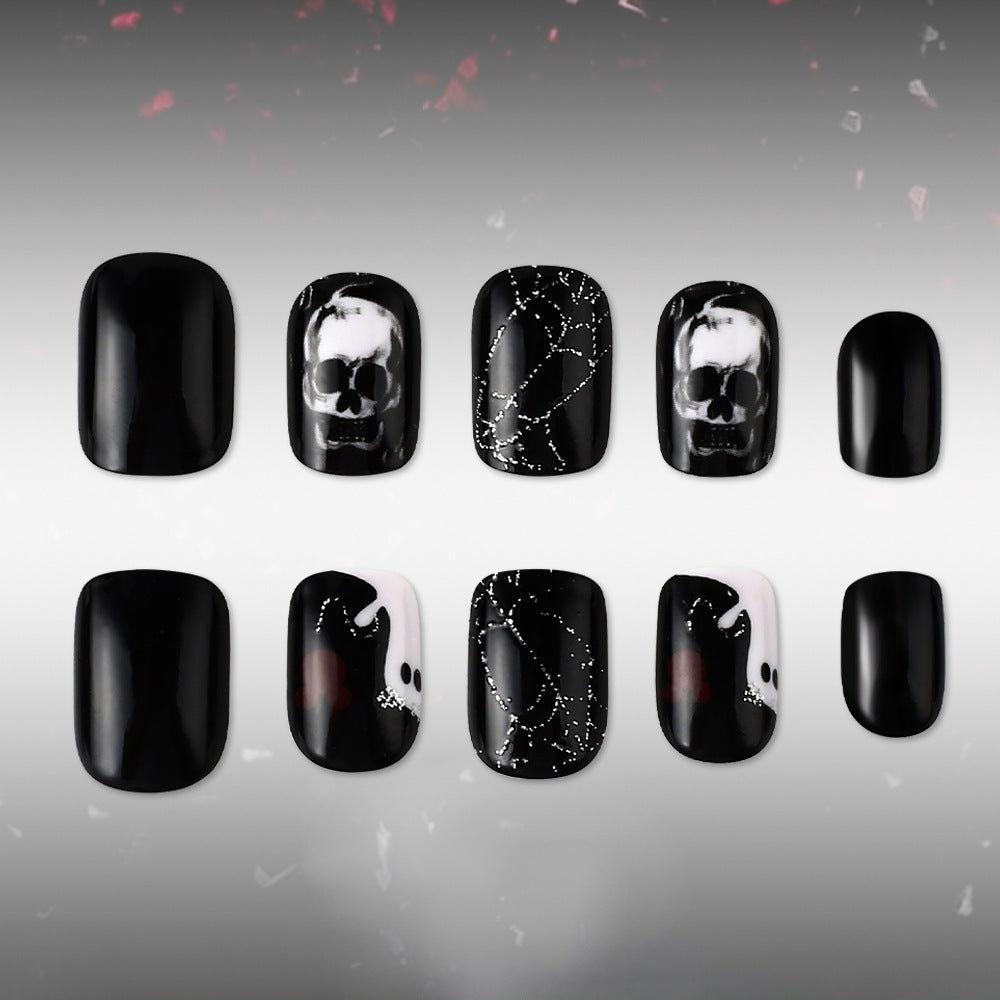 24pcs/Set Cracked Skull Press On Nails